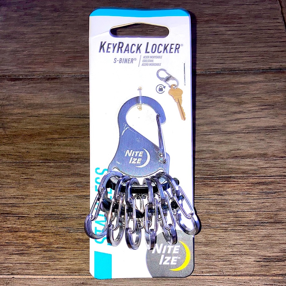 🛠️Nite Ize Stainless Steel KeyRack Locker with steel S-Biner Microlocks ~Travel